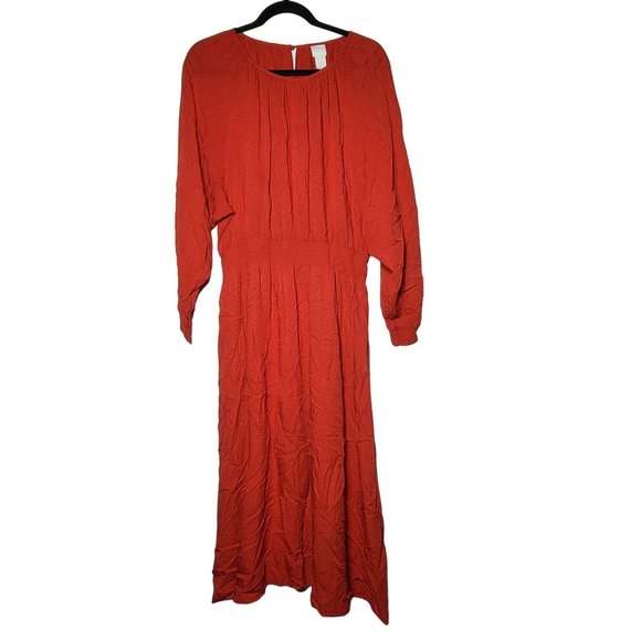 H&M Dresses Hm Womens Swiss Dot Long Sleeve Red Dress Size Large